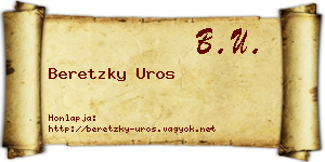Beretzky Uros névjegykártya